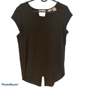 Max Studio black  cap sleeves top Sz S